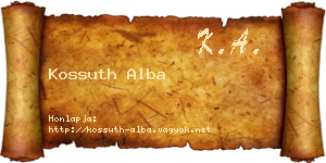 Kossuth Alba névjegykártya